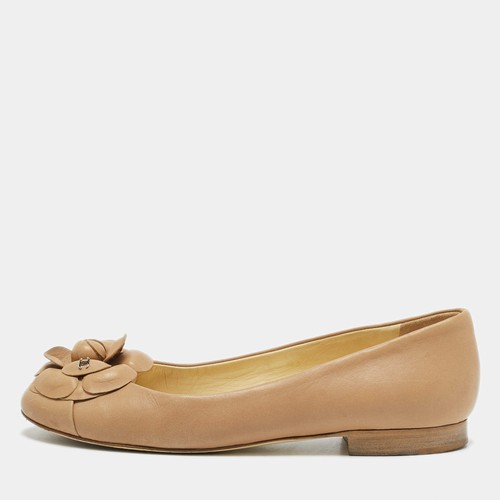 Ballerines cuir beige - cuir,