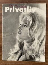 Vie privée Brigitte Bardot, Marcello Mastroianni 1962 Danish Movie Program