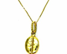 Pegaso Bijoux Collier Or Jaune 18kt (750) Chaîne Vénète Avec Grain De Café