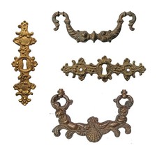 Meuble Bronze Raccord Neo Baroque Poignée de Tiroir Panneau à Clé Antique