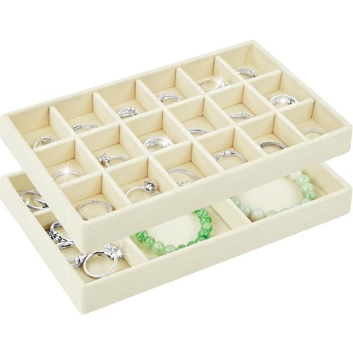 Lot plateaux bijoux velours - 2,