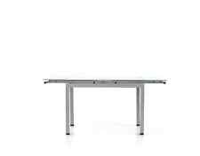 Table à Manger Extensible Verre Métal Extensible Cuisine Déjeuner 6 Places