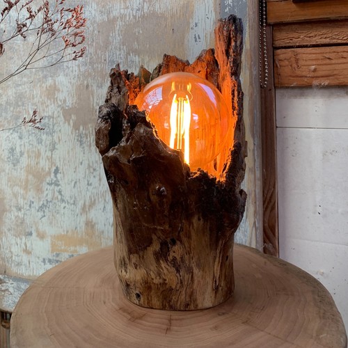 Lampe bois flotté - bois,