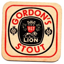 SOUS VERRE/BOCK BIERE GORDON'S/ STOUT  BRASSERIE DU LION /BELGIQUE - TOURNAI