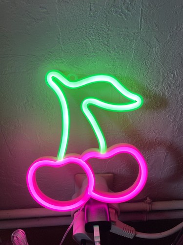 Néon led cerises rose vert - néon,