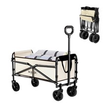 Chariot de plage pliable avec sac et poignée réglable