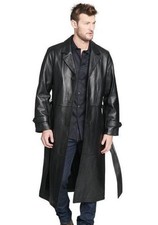 Trench-coat en cuir véritable