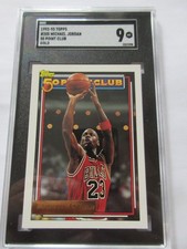 1992-93 TOPPS #205 50 POINT CLUB GOLD MICHAEL JORDAN SGC 9 Mint