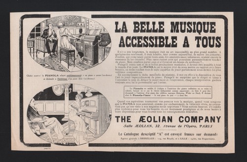 Publicite 1913 musique piano - 1913,