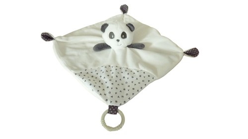 Doudou panda plat blanc - ,