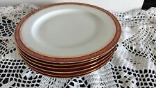6 ASSIETTES PLATES PORCELAINE BLANCHE BORDEAUX OR B C LIMOGES BERNAUDAUD FRANCE