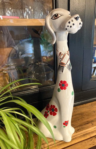 Bouteille chien céramique - chien, en