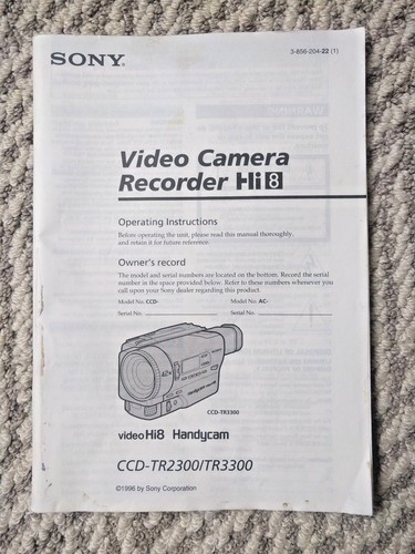 Sony ccd tr2300 tr3300 hi8 - ccd-tr2300/tr3300,