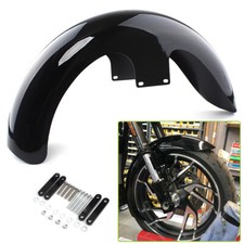 Gloss Black 23" Wrap Front Fender Steel For Harley Electra Glide Custom Bagger