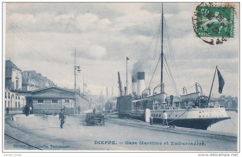 Cpa dieppe gare maritime - cpa,