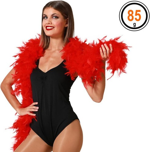 Boa plumes rouge 85g 180cm - rouge,