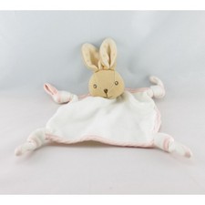 Doudou plat noeuds lapin blanc