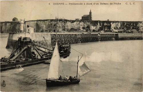 Cpa dieppe promenade bord - cpa, a