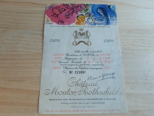 étiquette vin chateau mouton - étiquette,