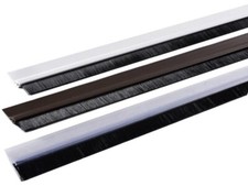 Anti-froid Bourrelet de Porte PVC Dessous 1MT Avec Brosse Caoutchouc Blanc Brun