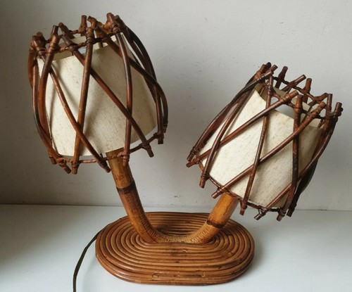 Lampe chevet bambou rotin - bambou,