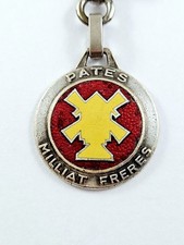 KEYCHAIN - Augis - MILLIAT BROTHERS PASTA - Enameled Metal - Vintage 1960s