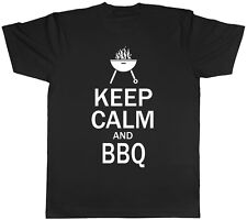 Keep Calm and BBQ Mens Barbecue Grill Meat Summer Food Tee