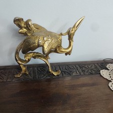 Pair of gold phenix shape chenet heads