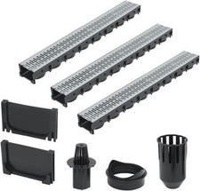 Lot de 3 caniveaux drainage 3m