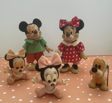 VINTAGE ANTIQUE TOYS - 5 FIGURES DISNEY FAMILY MICKEY MOUSE SIMBA TOYS 1990