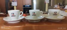 3 Set Vintage Lavazza Espresso Demitasse White Coffee Cup & Saucer Italy