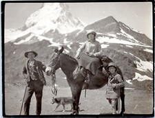Switzerland, Matterhorn, Family Portrait, 1914 Vintage Silver Print. Silver Print