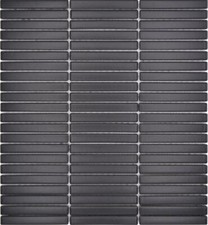 Mosaïque Baguettes Rétro 50er 60erJahre Céramique Baguettes Noir Mat 10 Surfaces