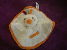 Doudou coq poule poussin plat