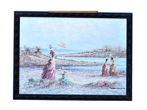 Huile sur toile signée - , marie