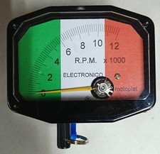 ITALIAN FLAG MOTOPLAT 12000 RPM 2 STROKE TACHYMETER STYLE KROBER. REVCOUNTER