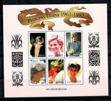 Antigua-et-Barbuda 1998 Mi. 2647-52 Mini Feuille 100% Neuf ** Princesse Diana