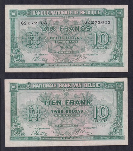 Billet banque belgique 10 - banque,