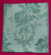 Tissu ancien toile à matelas damassée vert   larg 154 cm x H 100 cm   D096