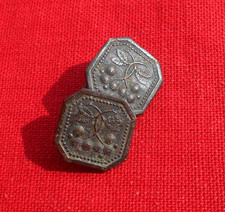 A Pair of Bronze Cape or Cufflinks - Floral Pattern!