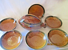 SARREGUEMINES Service a bouillabaisse a poisson  6 assiettes creuses+ soupiere