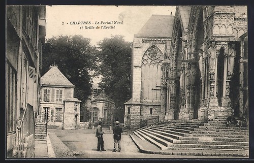 Cpa chartres portail nord - le,