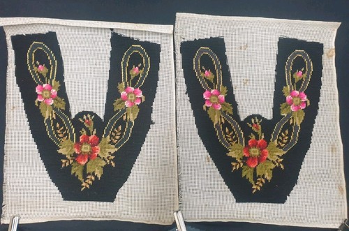 Lot antique embroidery 19th - antique,