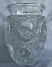 Lalique Crystal France Bagatelle Vase Birds 6 5/8”
