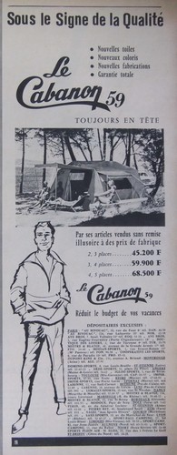 Publicité 1959 cabanon - publicitÉ,