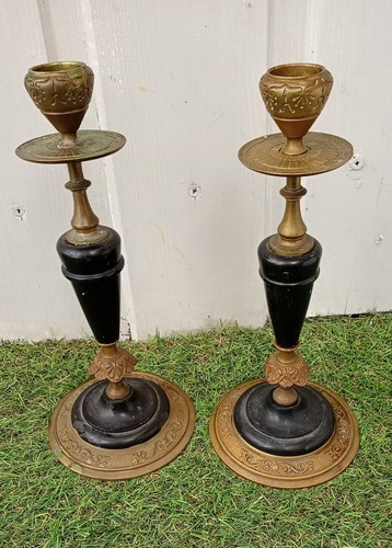 Paire bougeoirs bronze - paire, de