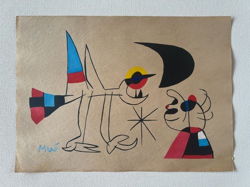 Joan miro dessin sur - sur, papier