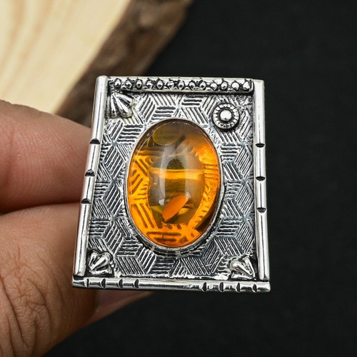 Bague argent massif - en,