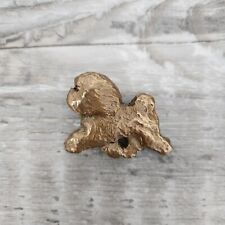 Bichon Shih Tzu Hand Carved Metal Dog Pin Brooch Metal Copper? Brass?