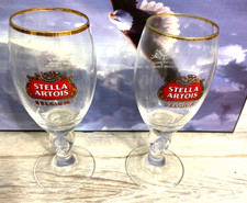 Stella Artois Belgium, Original Glass Chalice Marked 15cl, Set of 2 Good Cond